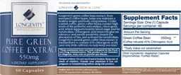 Label for Pure Green Coffee Extract 550 mg