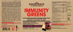 Label for Immunity Greens Blackberry Lemonade