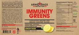 Label for Immunity Greens Lemon Rush