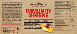 Label for Immunity Greens Pineapple Mango