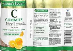 Label for C Gummies 250 mg Orange Flavored Gummies