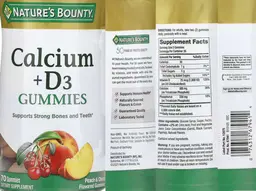 Label for Calcium + D3 Gummies