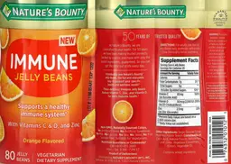Label for Immune Jelly Beans Orange Flavored