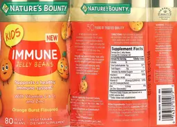 Label for Kids Immune Jelly Beans Orange Burst Flavored