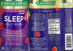 Label for Sleep Jelly Beans Mixed Berry Flavored