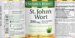 Label for St. John's Wort 300 mg