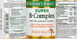 Label for Super B-Complex with Folic Acid plus Vitamin C