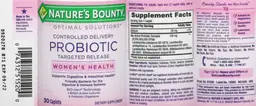 Label for Controlled Delivery Probiotic