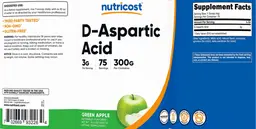 Label for D-Aspartic Acid 3 g Green Apple