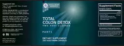 Label for Total Colon Detox Two Part Cleanse Part 1