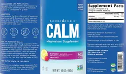 Label for CALM Raspberry-Lemon Flavored