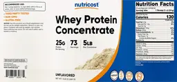 Label for Whey Protein Concentrate 25 g Unflavored