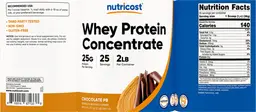 Label for Whey Protein Concentrate 25 g Chocolate PB