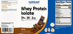 Label for Whey Protein Isolate 30 g Mocha