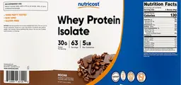 Label for Whey Protein Isolate 30 g Mocha