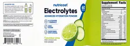 Label for Electrolytes Advanced Hydration Powder Cucumber Lime