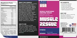 Label for Muscle Rescue Strawberry