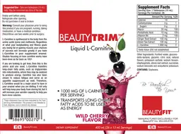 Label for Liquid L-Carnitine Wild Cherry Flavor