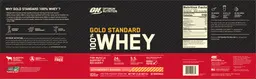 Label for Gold Standard 100% Whey Strawberry Banana