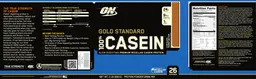 Label for Gold Standard 100% Casein Chocolate Peanut Butter