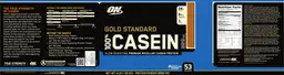 Label for Gold Standard 100% Casein Chocolate Peanut Butter