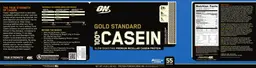 Label for Gold Standard 100% Casein Cookies and Cream