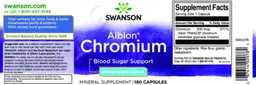 Label for Albion Chromium 200 mcg