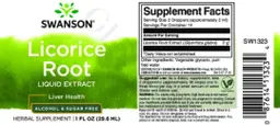 Label for Licorice Root Liquid Extract Alcohol & Sugar Free