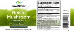 Label for Reishi Mushroom Liquid Extract Alcohol & Sugar Free