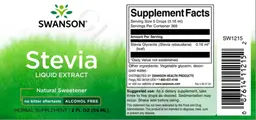 Label for Stevia Liquid Extract Alcohol Free