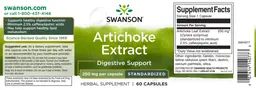 Label for Artichoke Extract 250 mg