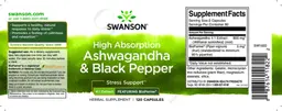 Label for Ashwagandha & Black Pepper
