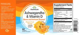 Label for Ashwagandha & Vitamin D Passion Fruit-Orange