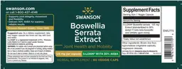 Label for Boswellia serrata Extract 125 mg