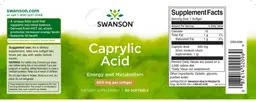 Label for Caprylic Acid 600 mg