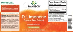 Label for D-Limonene 250 mg