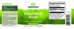 Label for Eleuthero Root 425 mg