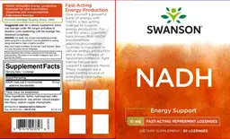 Label for NADH 10 mg Peppermint