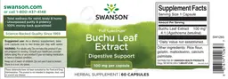 Label for Full Spectrum Buchu Leaf Extract 100 mg