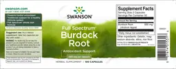 Label for Full Spectrum Burdock Root 460 mg
