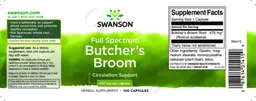 Label for Full Spectrum Butcher's Broom 470 mg