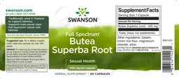 Label for Full Spectrum Butea Superba Root 400 mg