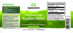 Label for Full Spectrum Kudzu Root 500 mg