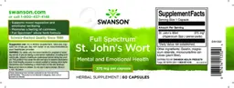 Label for Full Spectrum St. John's Wort 375 mg