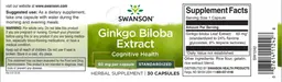 Label for Ginkgo biloba Extract 60 mg