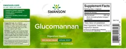 Label for Glucomannan 665 mg