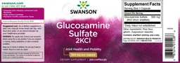Label for Glucosamine Sulfate 2KCl 500 mg