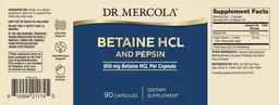 Label for Betaine HCL and Pepsin