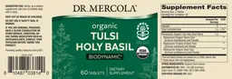 Label for BioDynamic Organic Tulsi Holy Basil