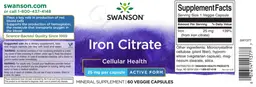 Label for Iron Citrate 25 mg